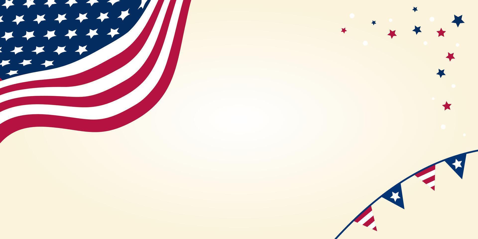 United States concept background with flag and stars. design free copyspace area vector