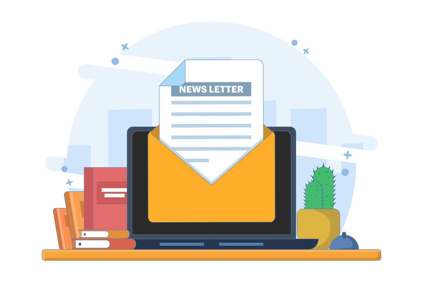 Email Campaign Concept. Newsletter. Email marketing, Online business strategy, Advertising, Email newsletter, sending messages. Online Marketing and Business Related Design. Flat Illustration. vector