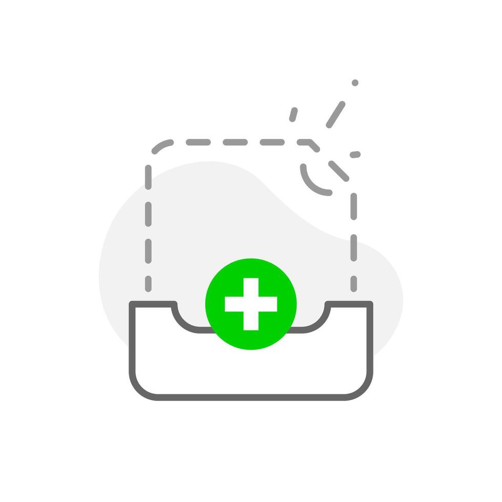 illustration of an empty state with a document icon inside a box and an Add button. for app interfaces or websites to indicate no documents or files are available and prompt users to add new content vector