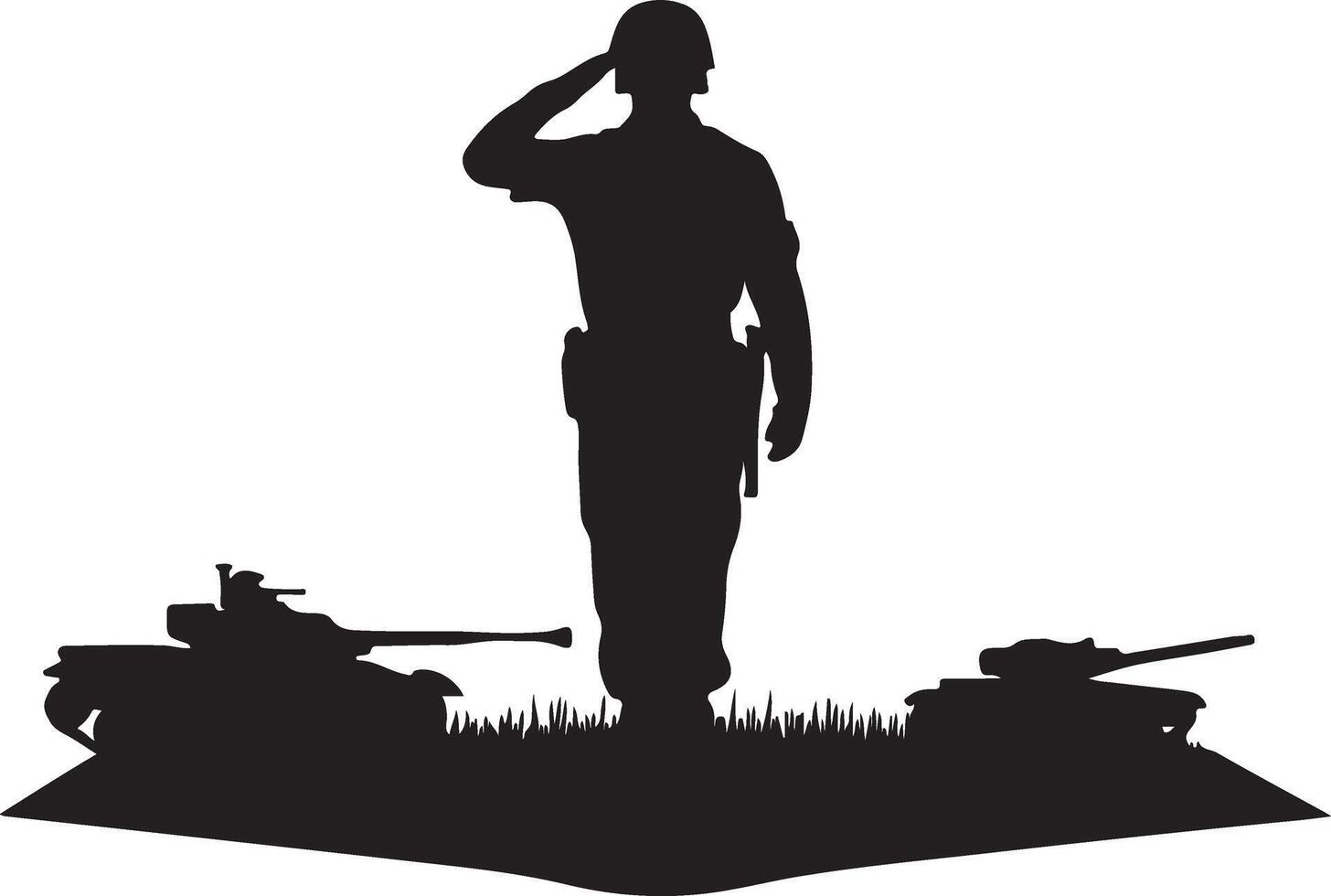 Soldier Saluting Silhouette Icon vector