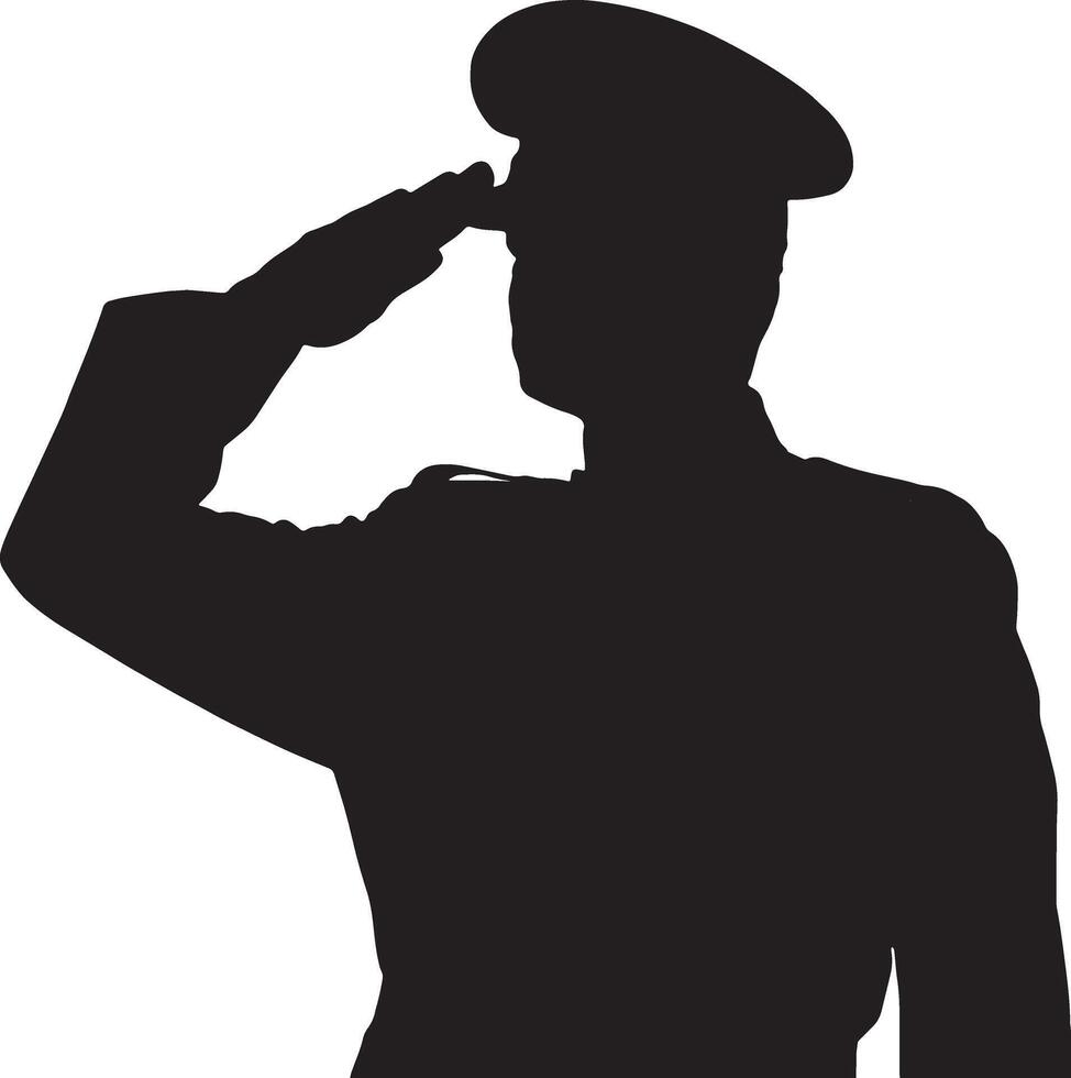 Military Hero Saluting Artwork vector