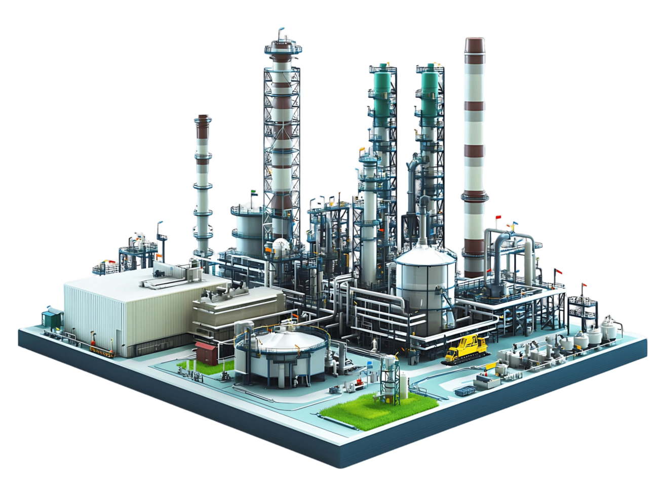 Oil Refinery isolated on transparent background png