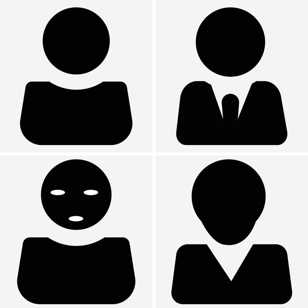 User icon set. Profile and people silhouette collection. vector