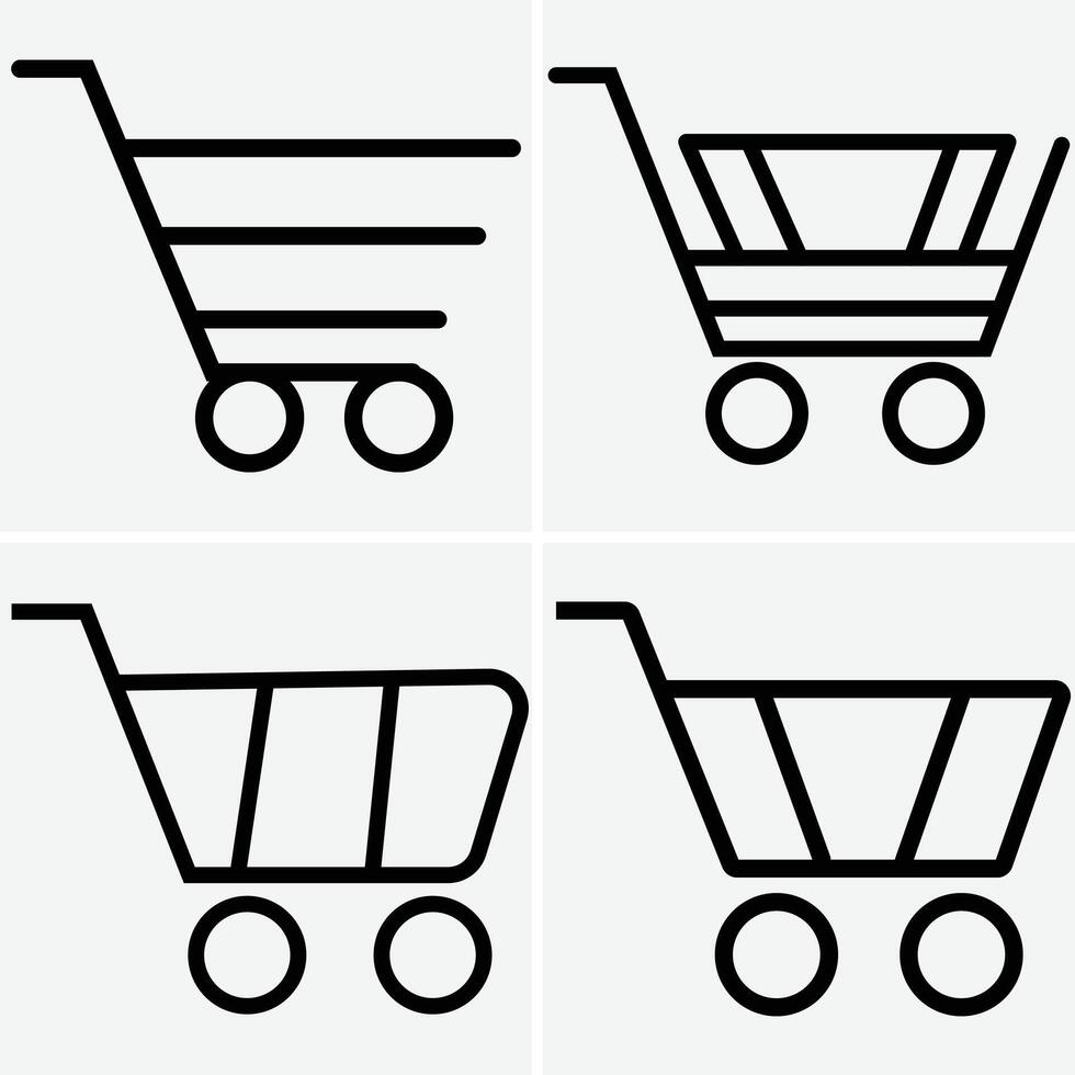 Full and empty shopping cart symbol shop and sale icon vector