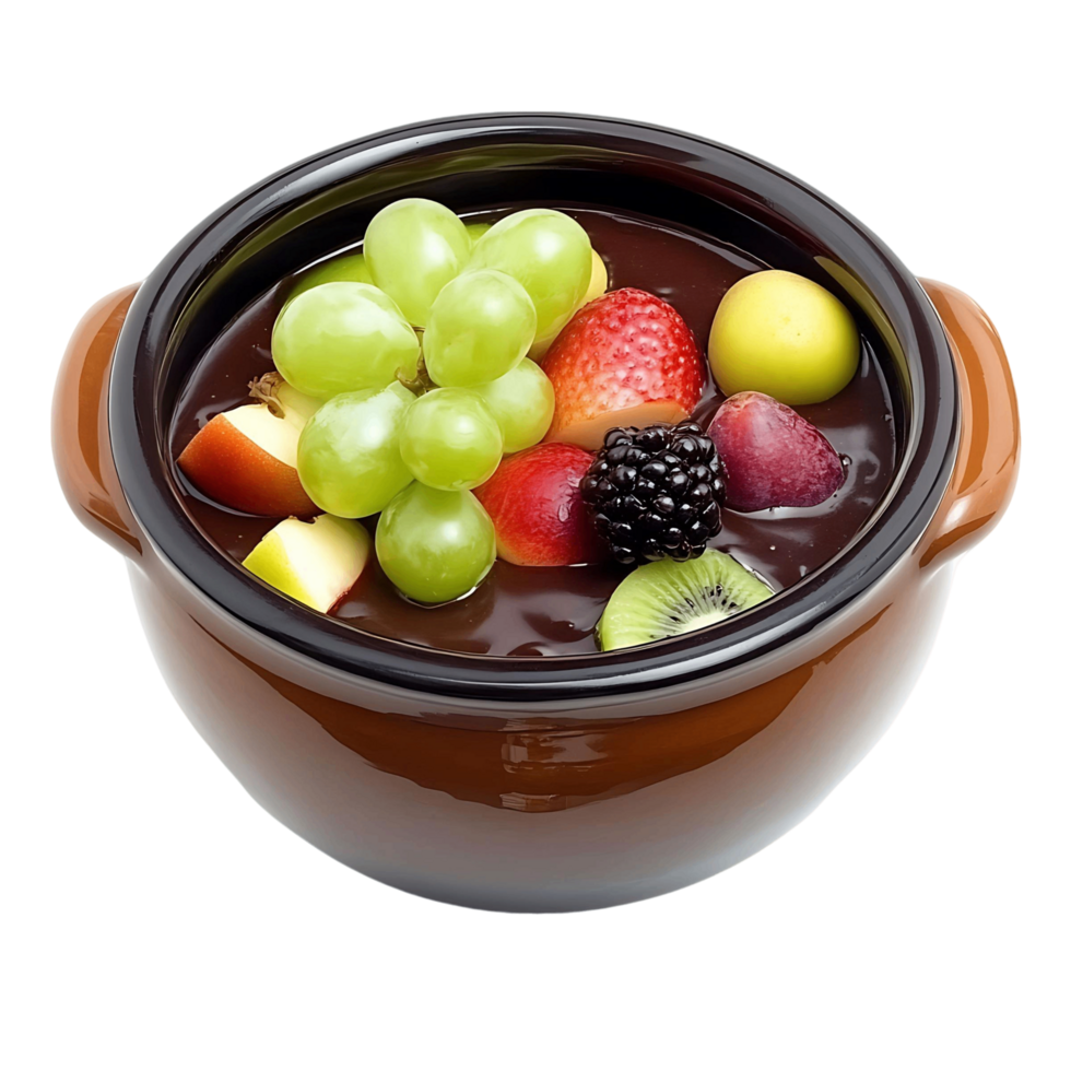 Delicious Chocolate Fondue with Fresh Fruit png