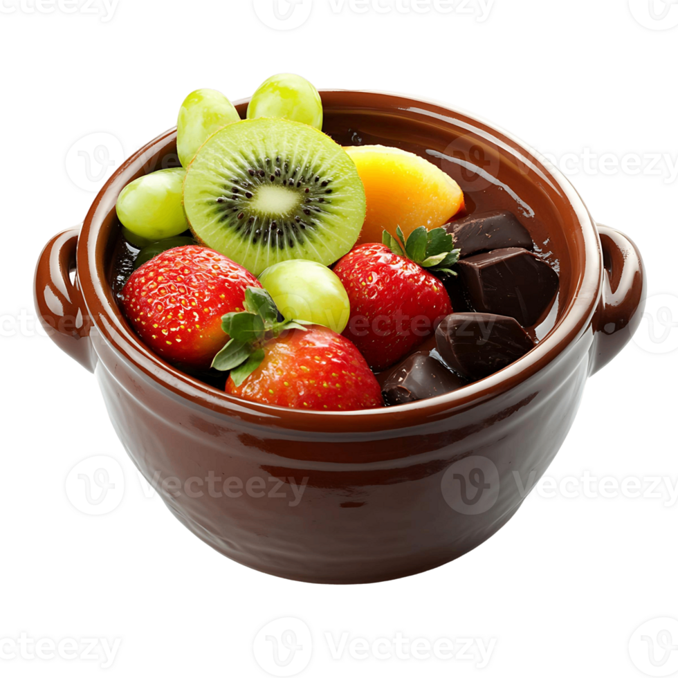Chocolate Fondue with Fruit png