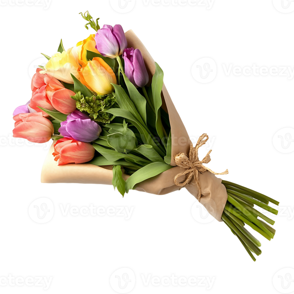 Bouquet of Colorful Tulips png