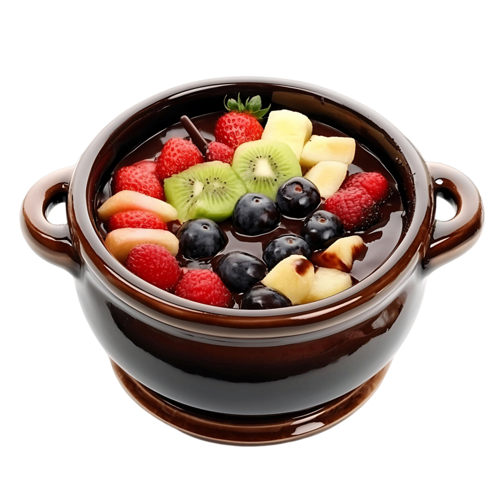Chocolate Fondue with Fresh Fruits png