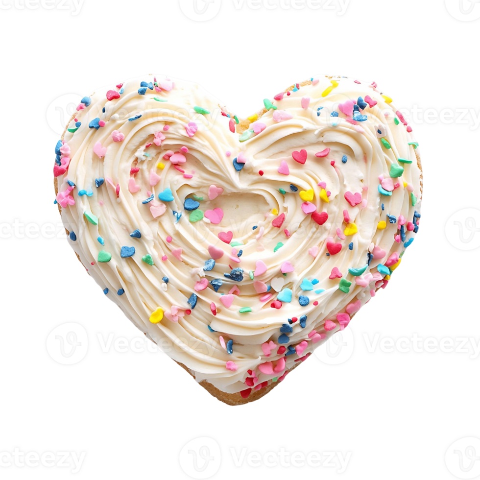 Heart Shaped Cake with Sprinkles png