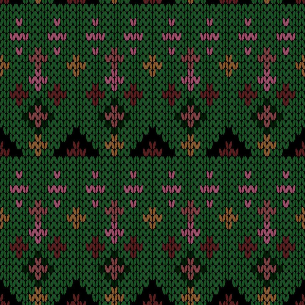 Knitted snowflake pattern for scandinavian sweater. Xmas snowfall wool knitted background. vector