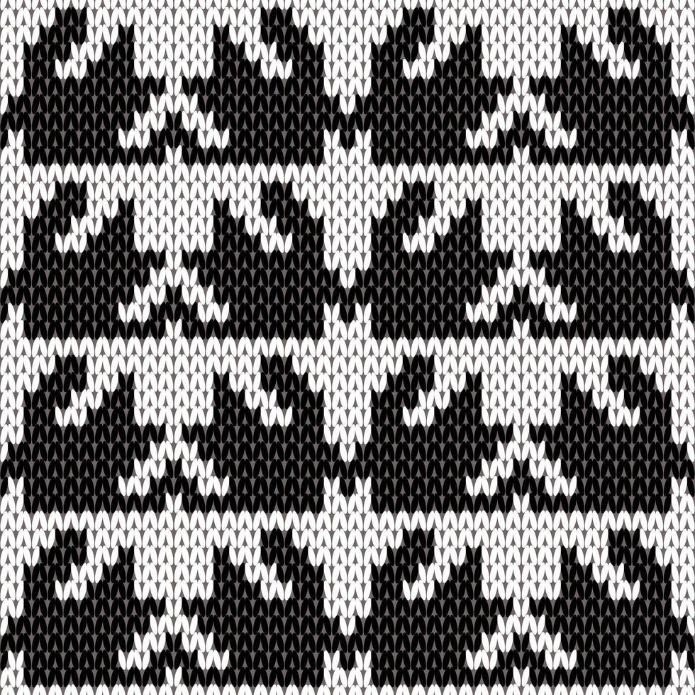 Knitted snowflake pattern for scandinavian sweate vector