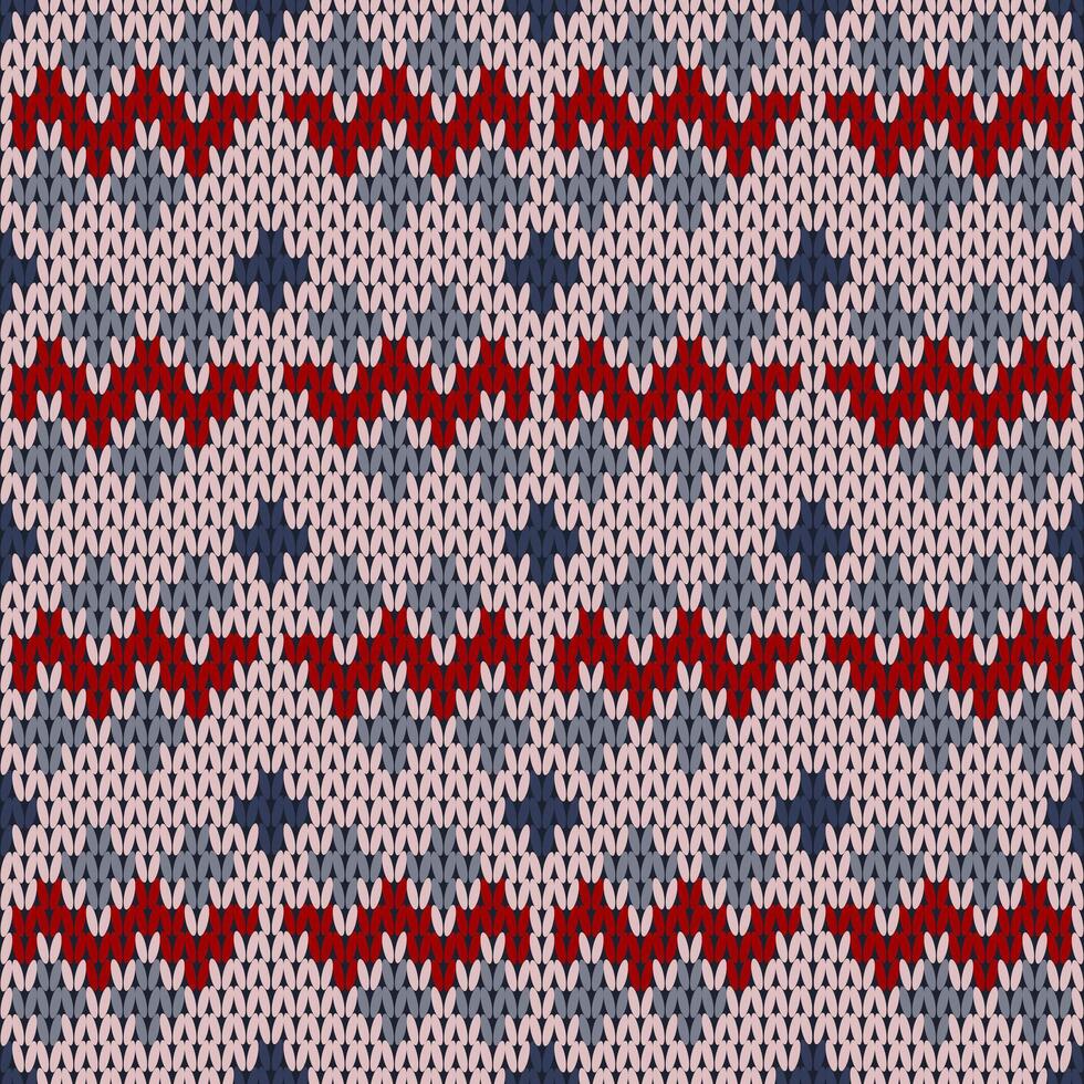 Knitting with beautiful patterns is used in winter clothes. vector