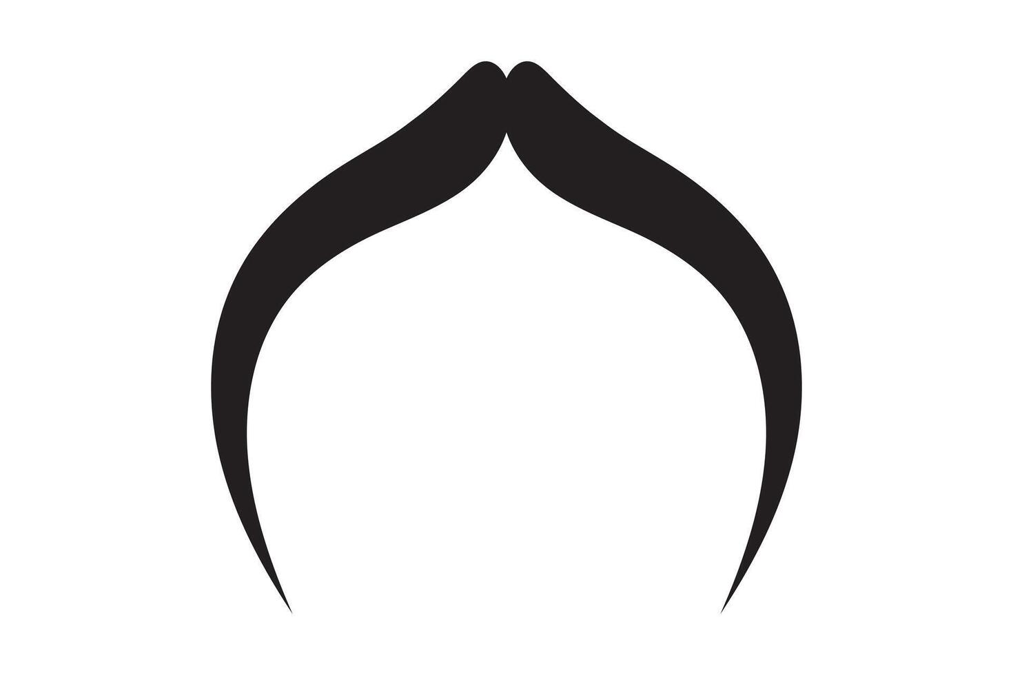Moustache icon. Black retro style mustache. Shave barber vintage man face vector