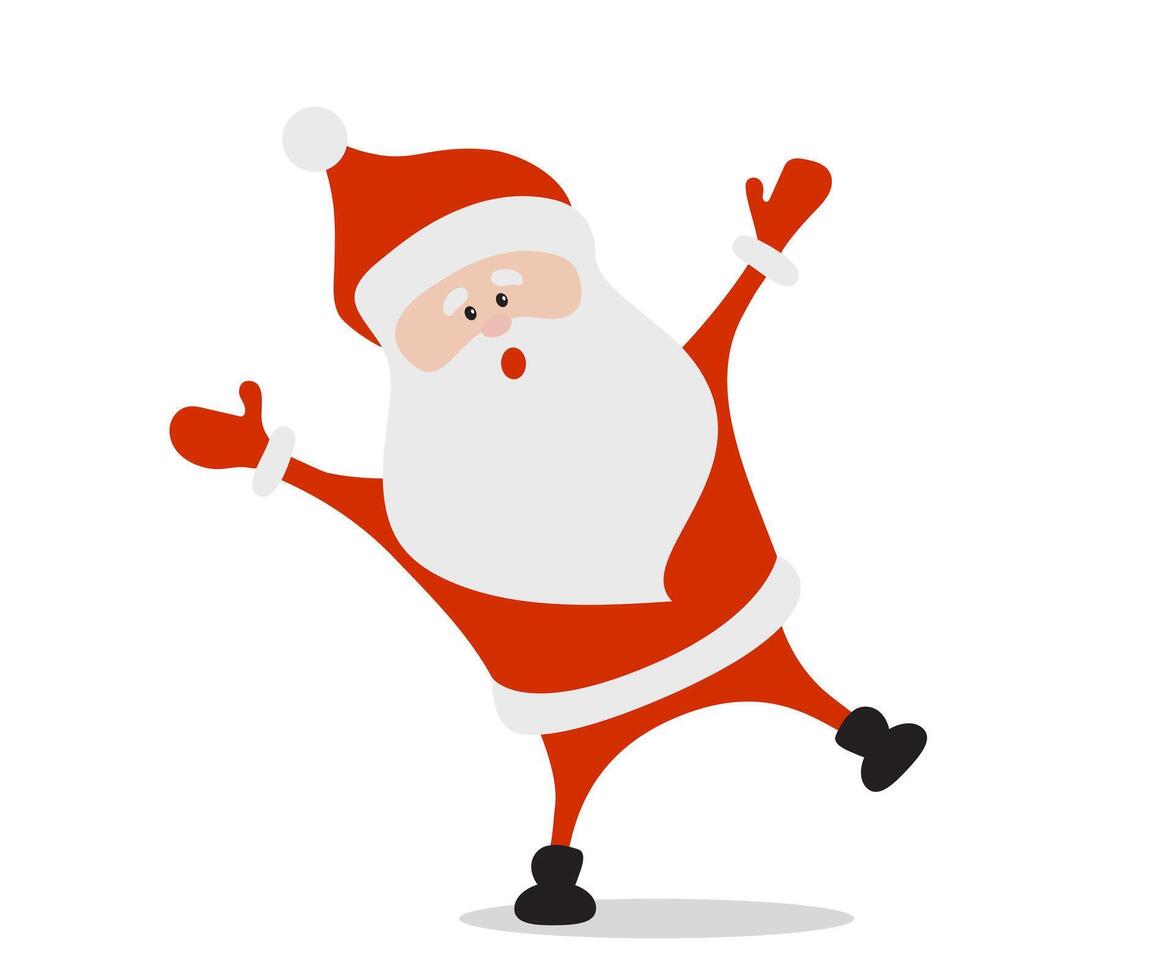 Cartoon funny happy Santa Claus character in . Christmas illustration. vector