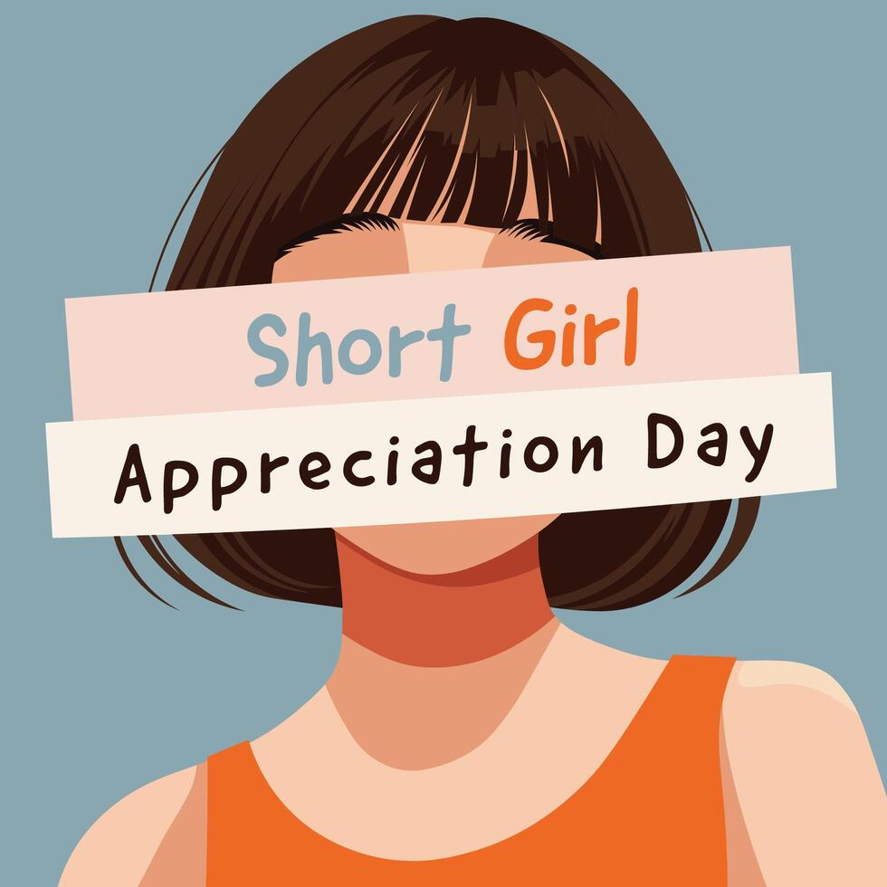 Short Girl Appreciation Day background. vector