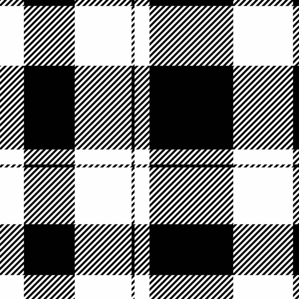 Attire plaid background, top pattern fabric seamless. Pillow textile texture check tartan in white and black colors. vector