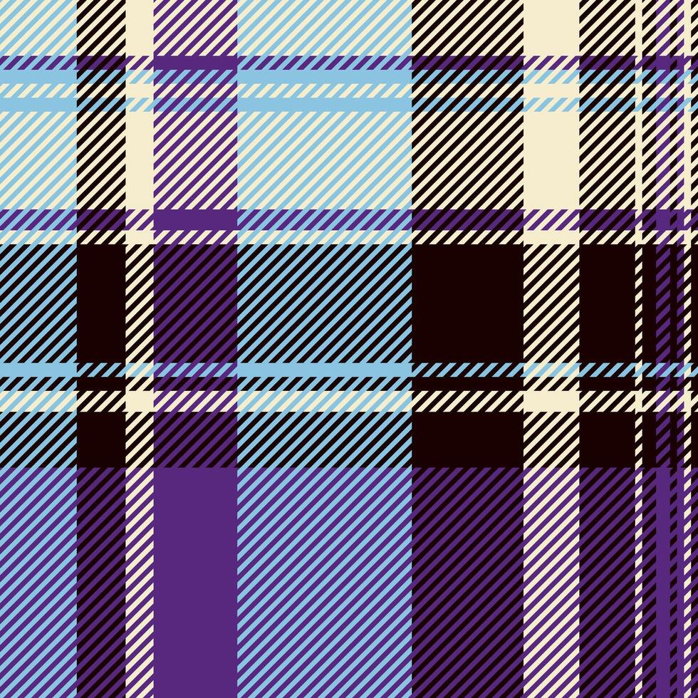 Couch seamless background fabric, ornamental tartan check plaid. Oilcloth texture pattern textile in black and violet colors. vector