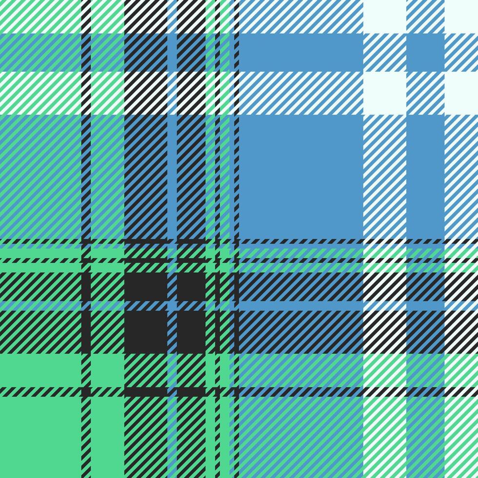 Performance textile seamless check, pride plaid texture pattern. Sky background fabric tartan in cyan and green colors. vector