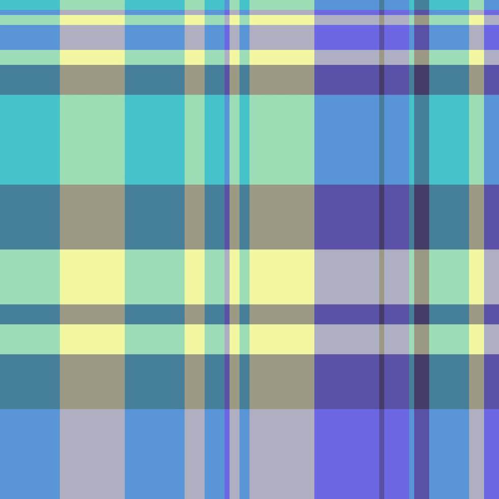 Sketch fabric check texture, british tartan plaid. Reel pattern textile background seamless in pastel and cyan colors. vector