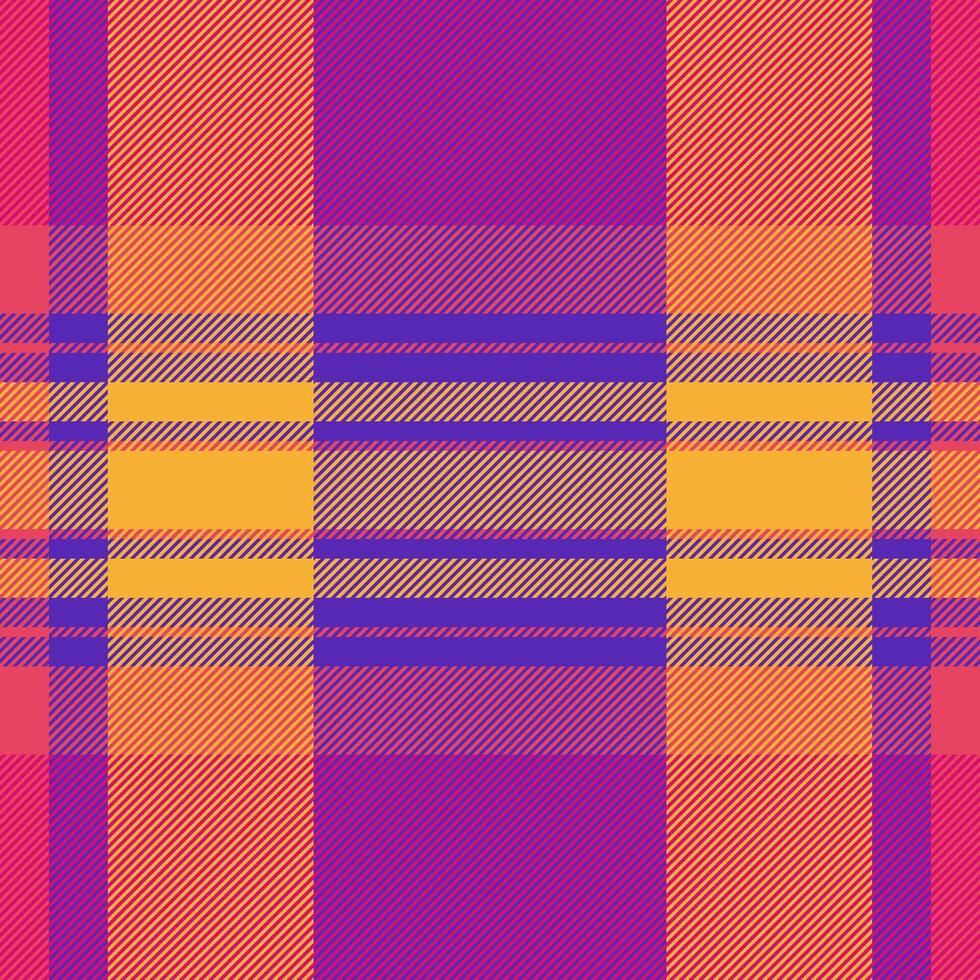 Naked fabric plaid, multicolor background pattern textile. New year check texture seamless tartan in indigo and pink colors. vector
