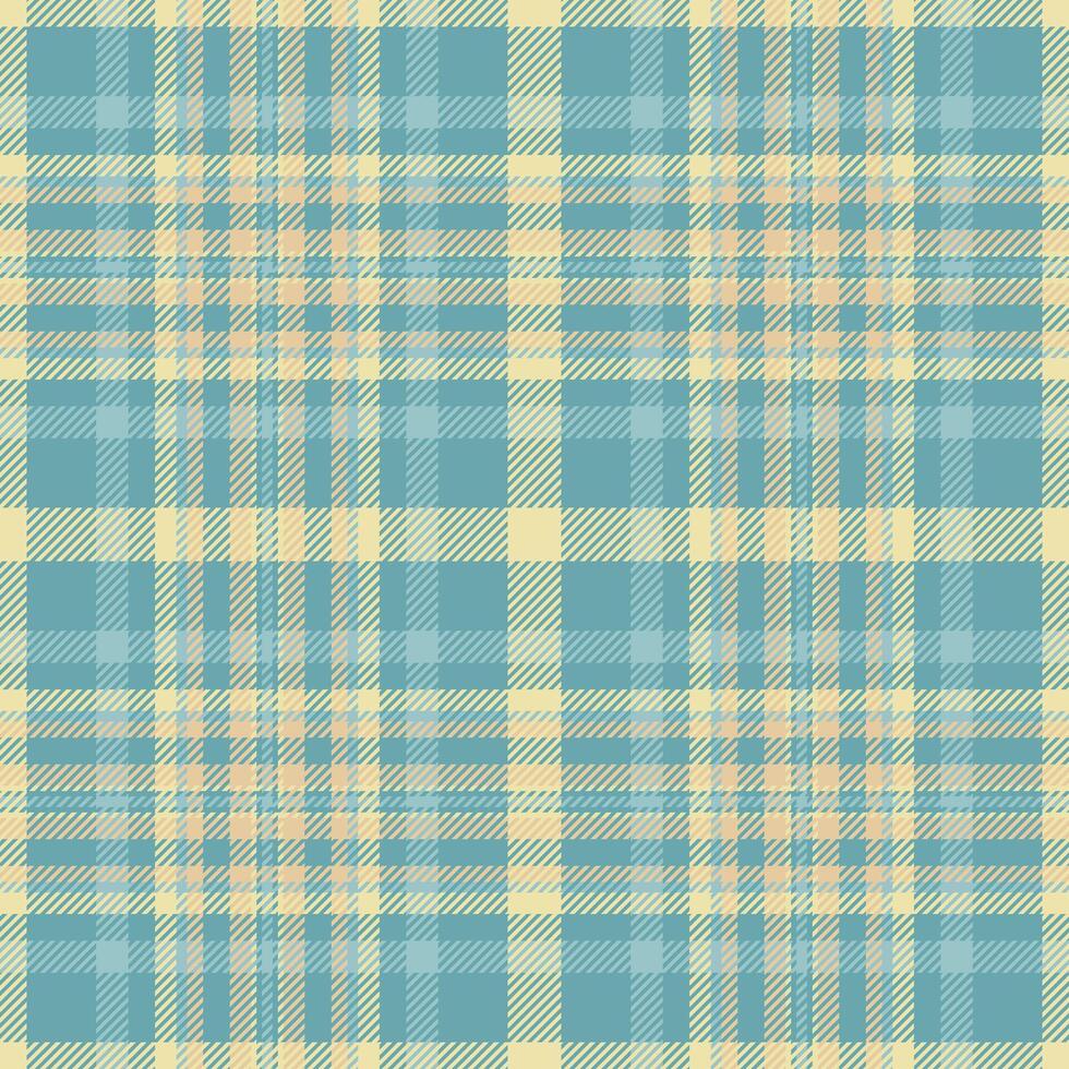 Blanket tartan pattern, classic textile texture plaid. Mint background fabric check seamless in cyan and pale goldenrod colors. vector