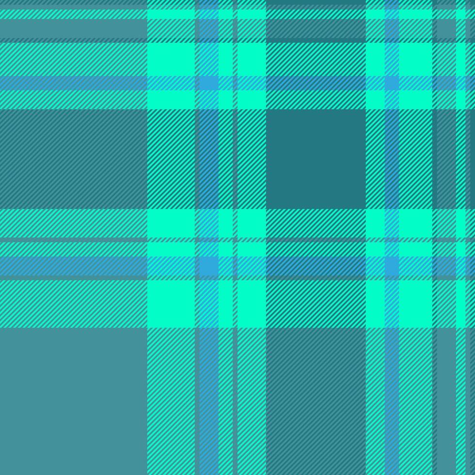 Editable texture tartan, intense pattern background seamless. Unique fabric plaid check textile in cyan and bright colors. vector