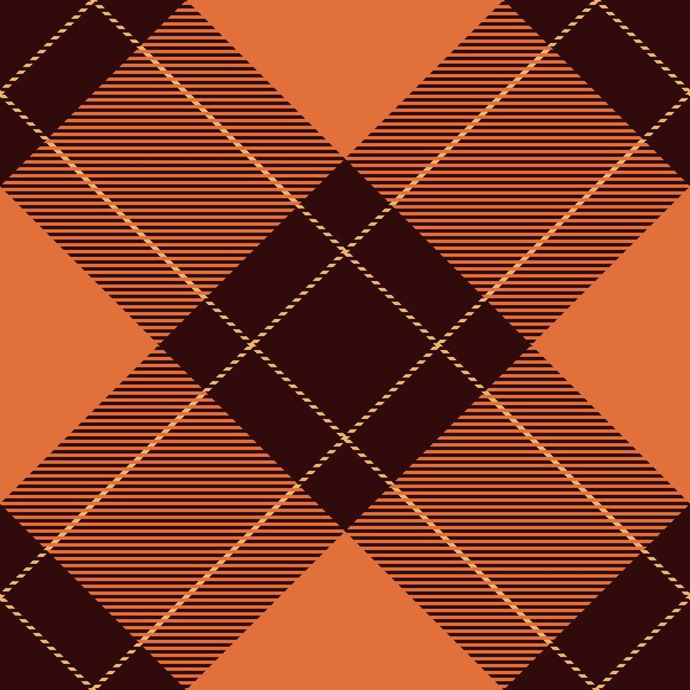 Tidy texture pattern plaid, layered check tartan. Herringbone fabric background textile seamless in orange and dark colors. vector