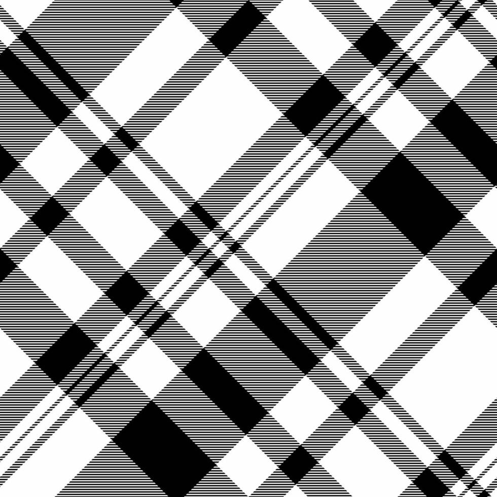 Simple background seamless tartan, other textile pattern fabric. Order texture check plaid in white and black colors. vector