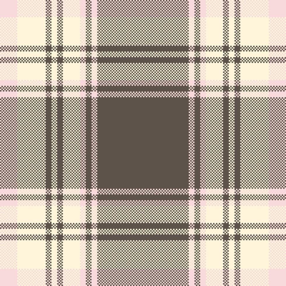 Pyjamas fabric seamless, apparel check background textile. Deep texture pattern tartan plaid in pastel and cornsilk colors. vector