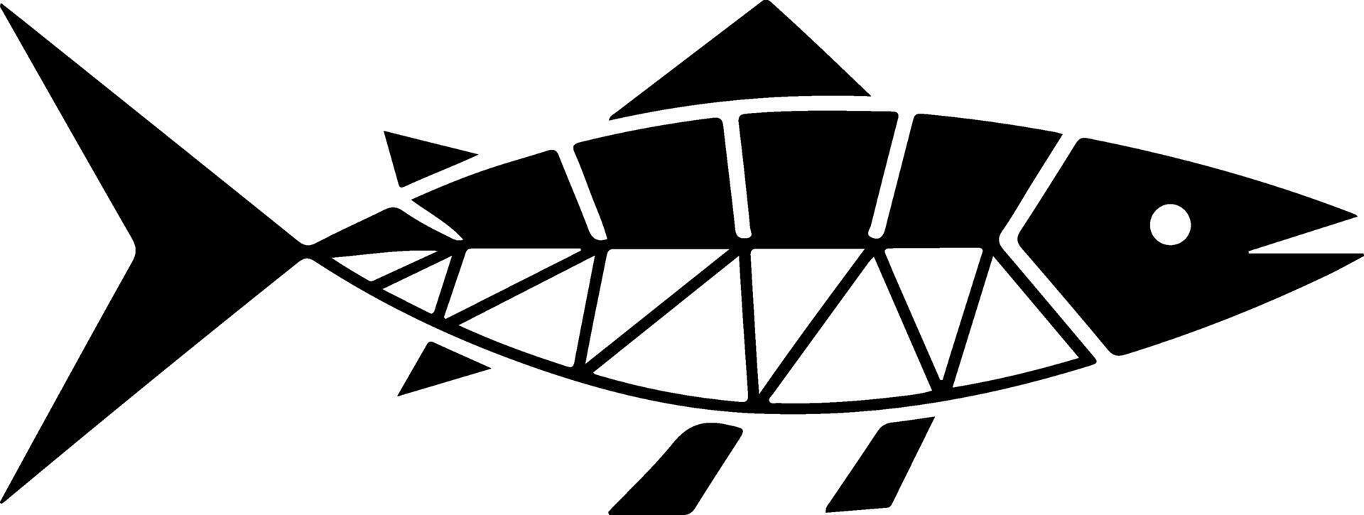 Fish icon black and white vector