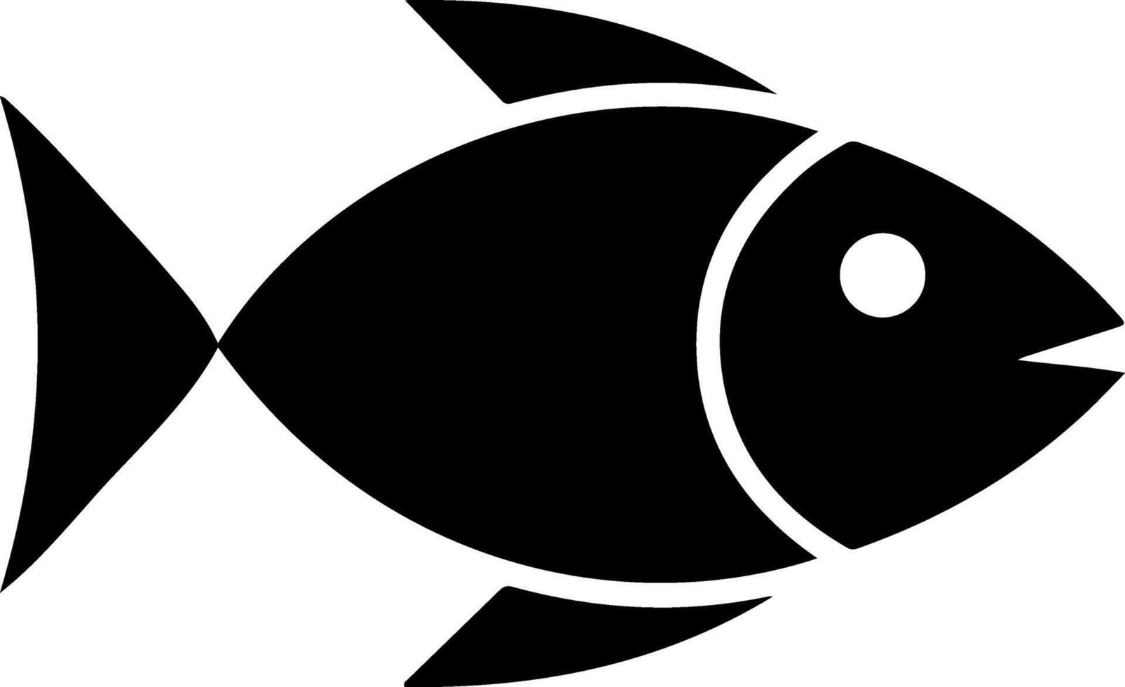 Black and White Fish Icon vector