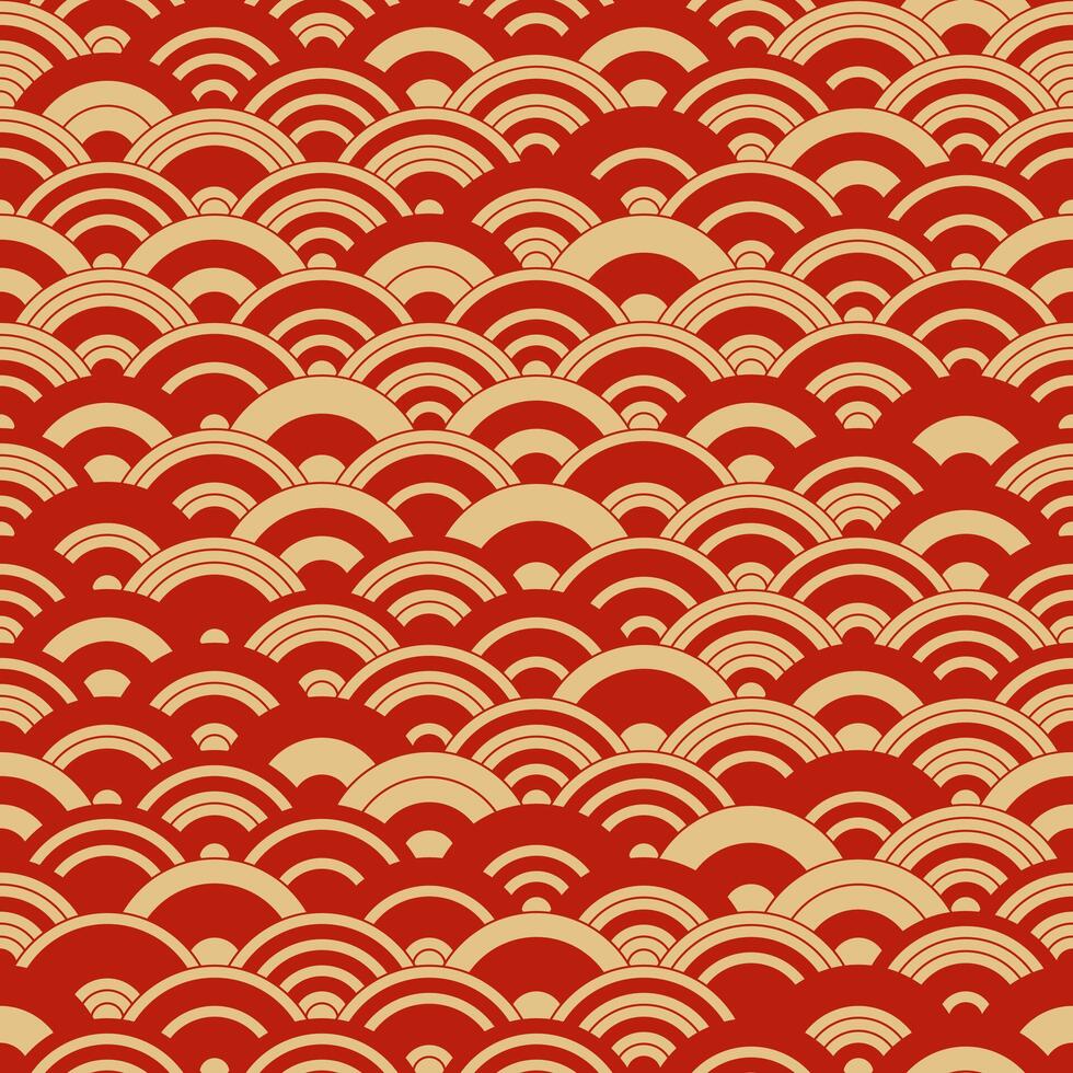 Chinese cloud or river seamless pattern . Traditional Asian background witrh abstract design. vector