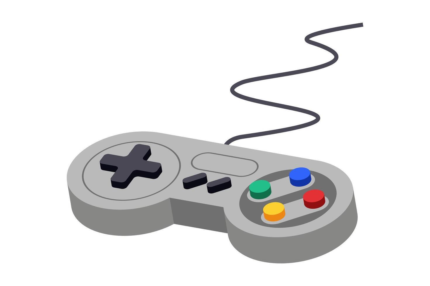 Joystick control game controller. Play console icon symbol. Toy keypad retro design. vector