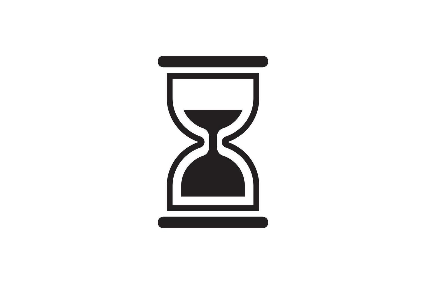 Wait icon sand glass watch. Time clock simple web design. Minute and hour indication symbol. vector