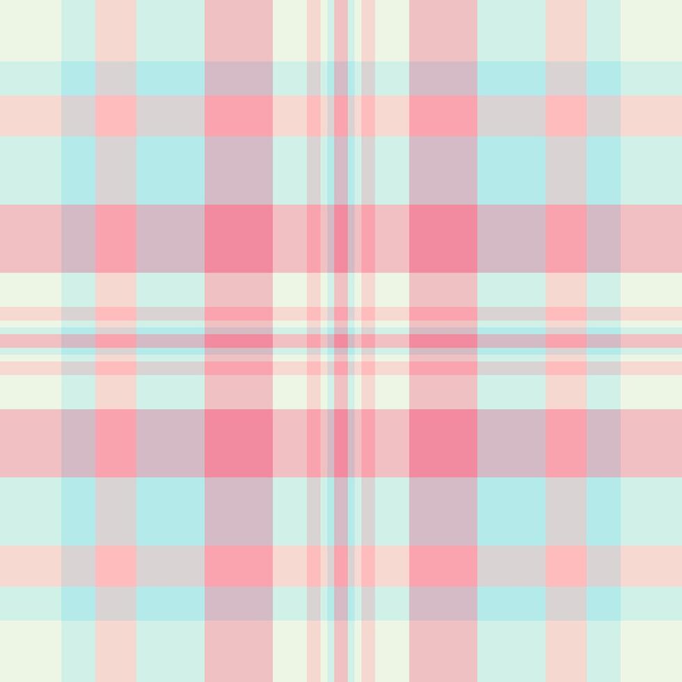 Covering texture check, grid pattern seamless textile. Weave plaid tartan fabric background in light and white colors. vector