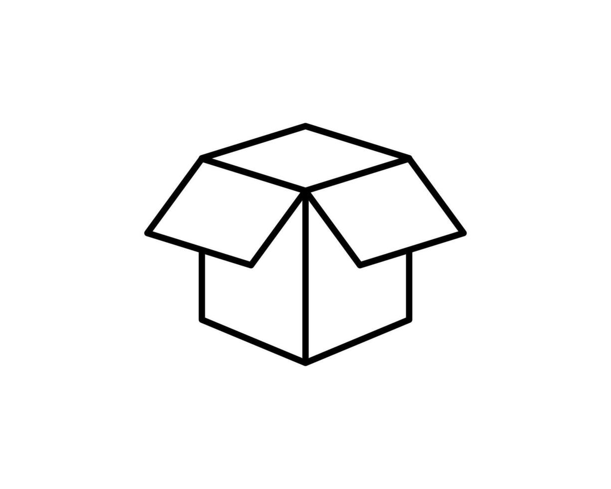 Delivery packaging icon. Cargo cardboard box icons. Carton package sign from line geometric shapes. vector