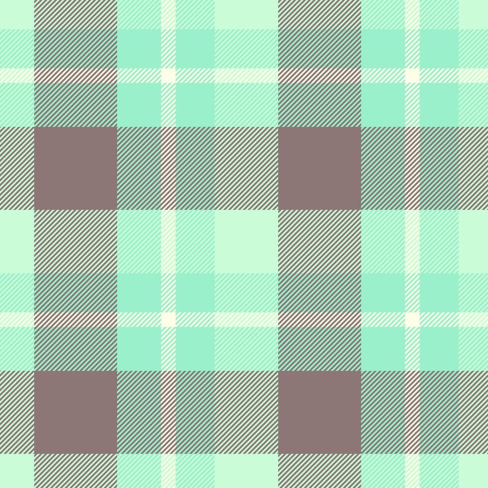 Hunter seamless textile, folklore plaid texture background. Image fabric pattern tartan check in light and mint colors. vector