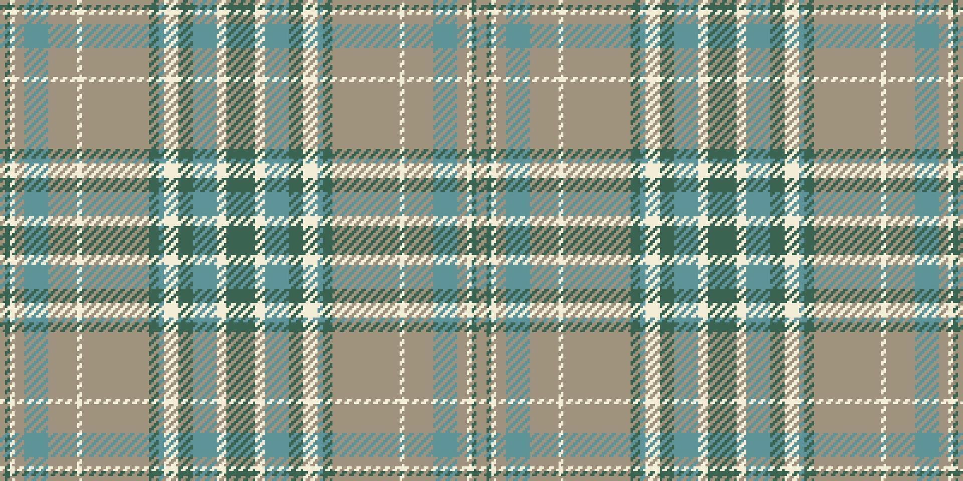 Rough seamless texture fabric, home tartan background plaid. Repetition check textile pattern in pastel and cyan colors. vector