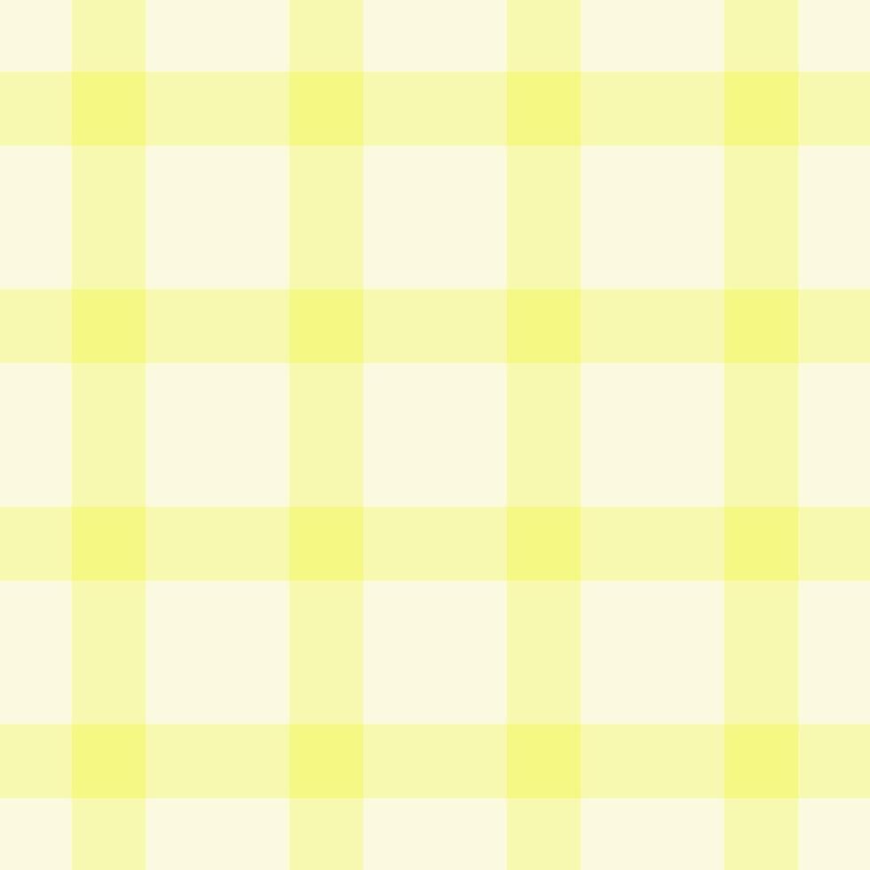 Minimalist check plaid fabric, household tartan pattern seamless. Rural background textile texture in light and light yellow colors. vector