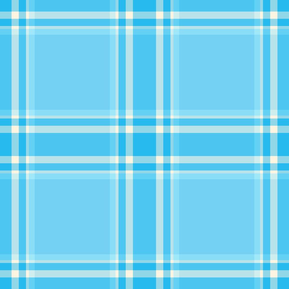 Book plaid pattern , english textile check texture. Fibre tartan background fabric seamless in cyan and light colors. vector