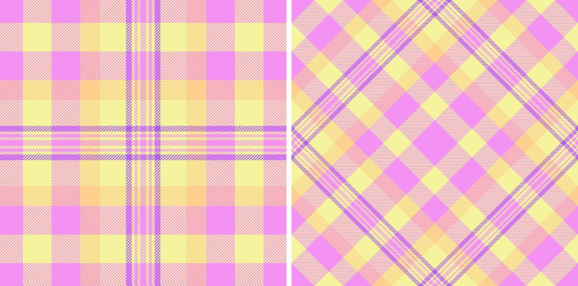 Background check textile of tartan texture with a pattern plaid seamless fabric. Set in light colors. Valentine day celebration ideas. vector