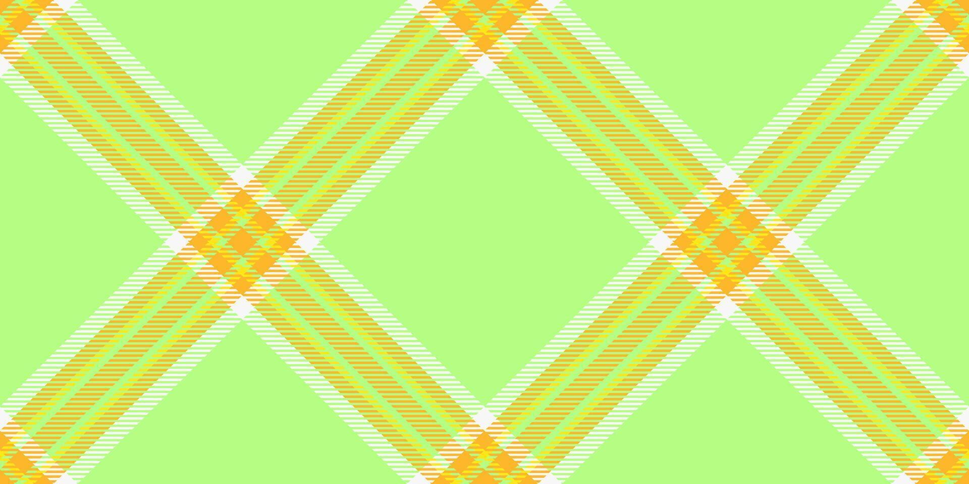 Decor tartan texture seamless, packing textile fabric. Ornamental pattern plaid background check in green and amber colors. vector
