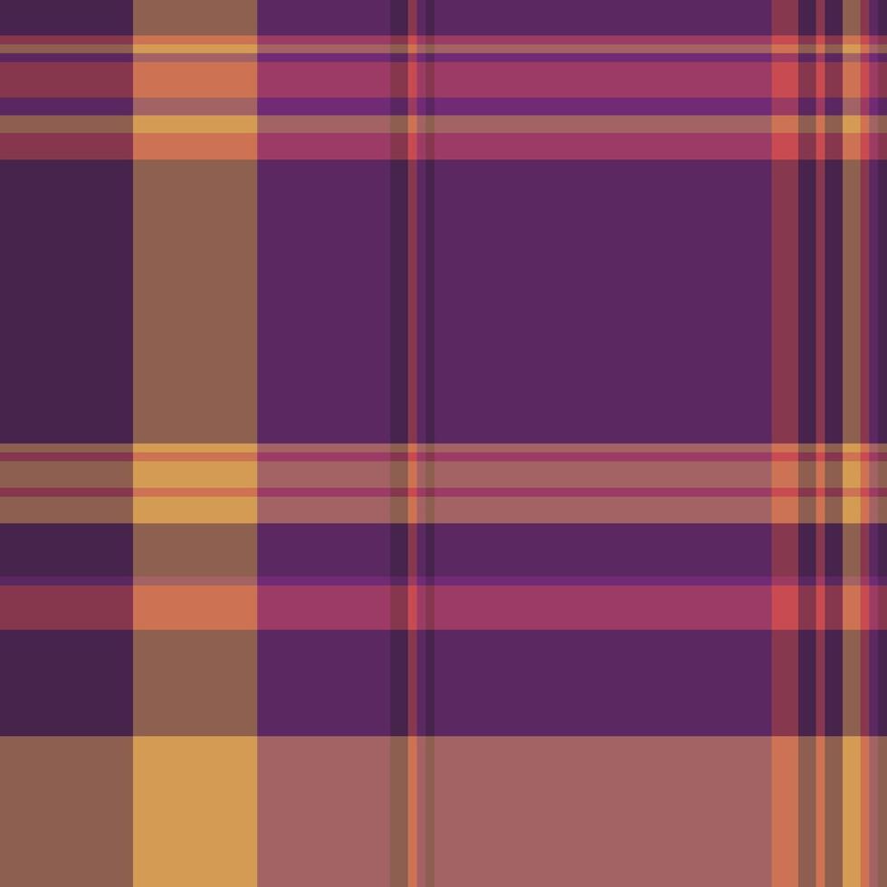 Stripped seamless fabric check, intricate tartan texture pattern. Summertime plaid textile background in red and purple colors. vector