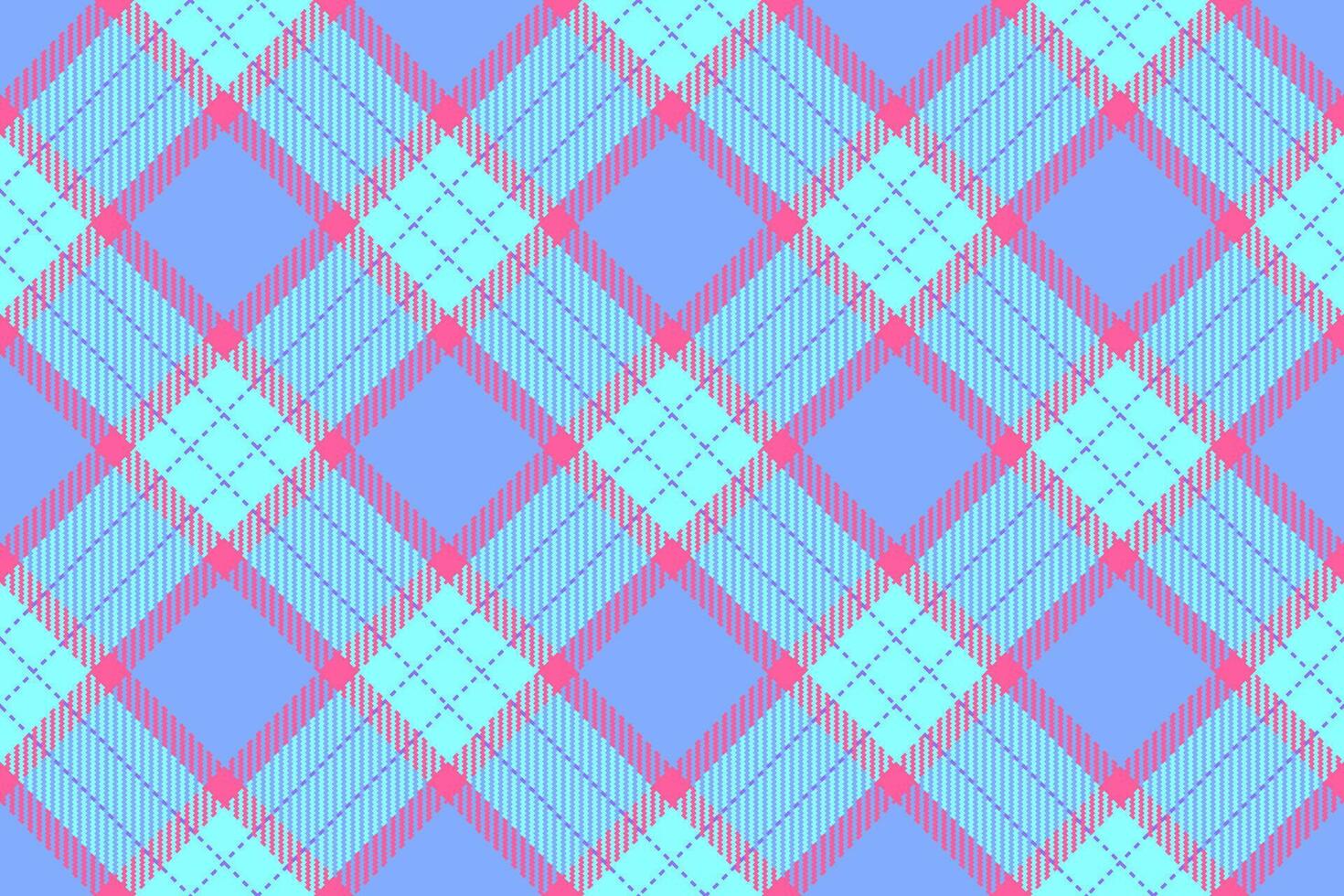 Idyllic seamless pattern, endless texture textile plaid. Inspiration background fabric check tartan in teal and blue colors. vector
