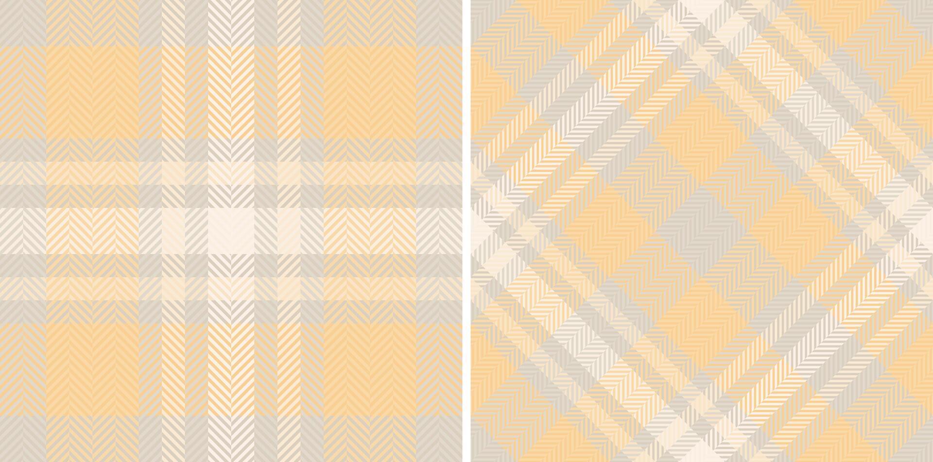 Textile check seamless of fabric background tartan with a texture pattern plaid. Set in cream colors for design wrapping paper sheets. vector
