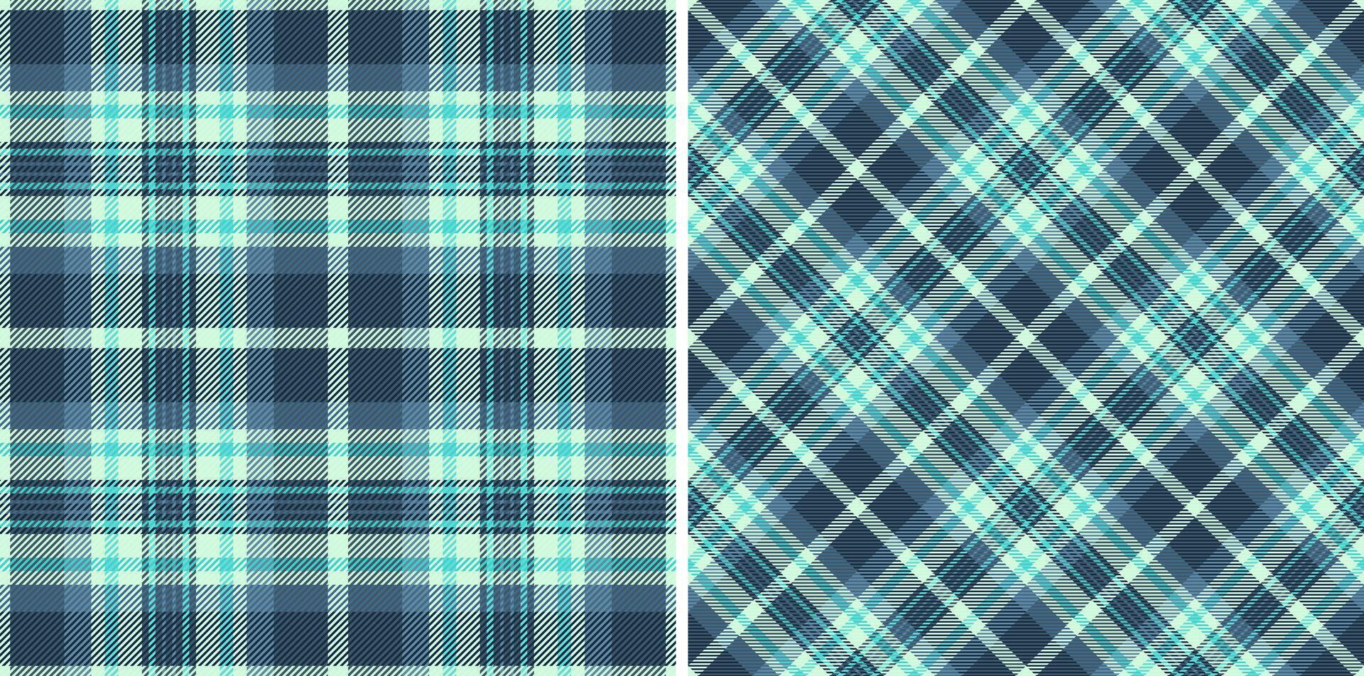 Tartan texture check of textile fabric with a background pattern plaid seamless. Set in sea colors. Modern duvet covers for the bedroom. vector