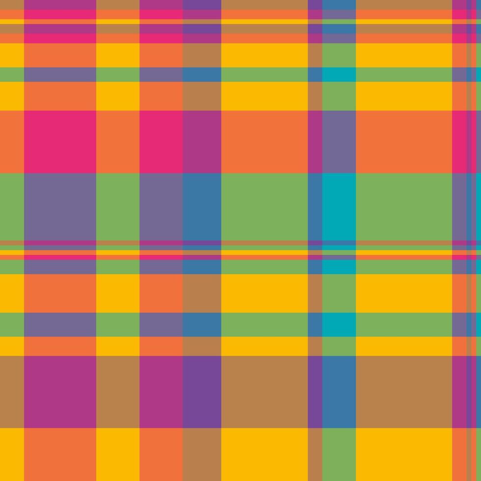 Various textile pattern tartan, diagonal check texture . Pop seamless fabric plaid background in orange and bright colors. vector
