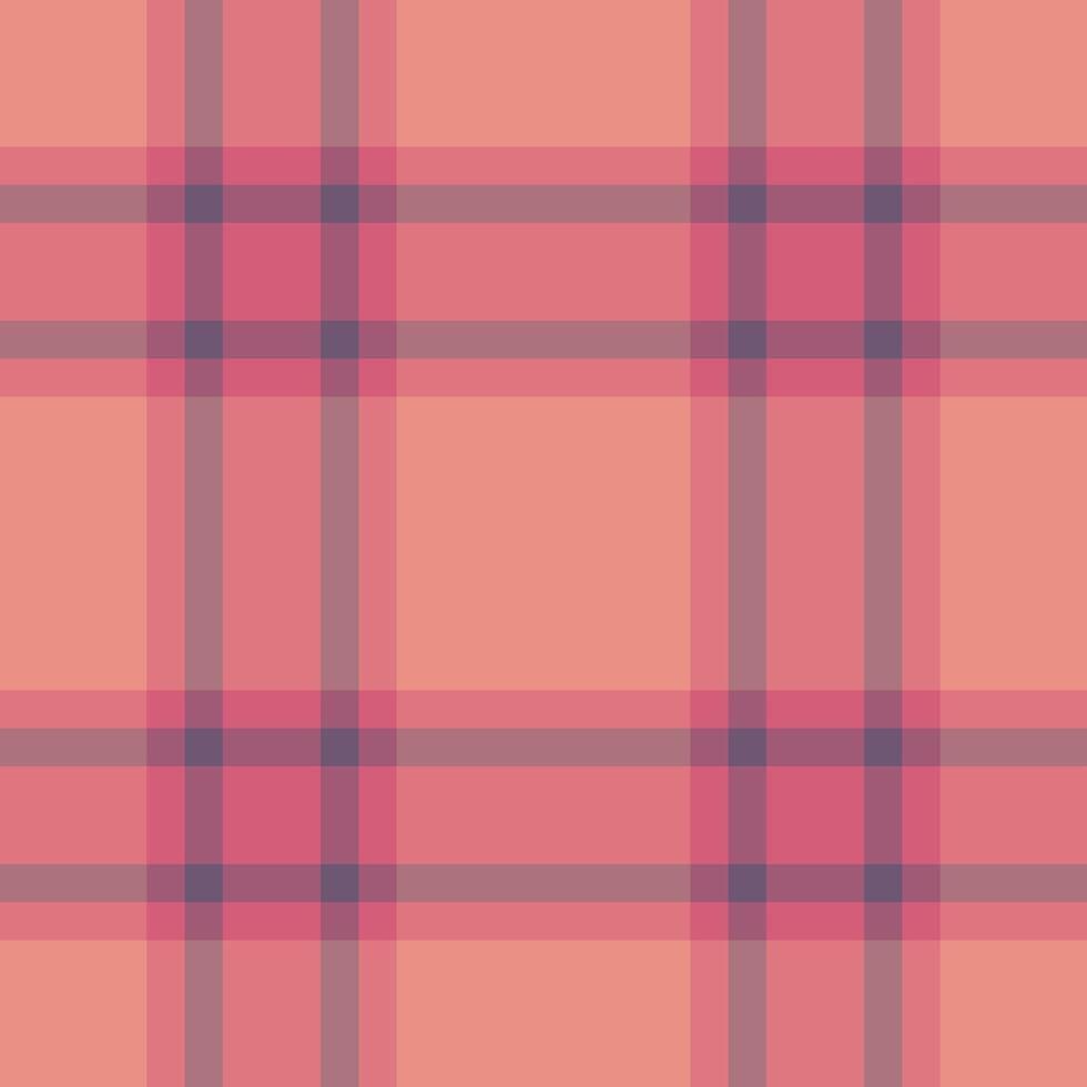 Deep background seamless check, funky fabric pattern tartan. Long plaid texture textile in red and pink colors. vector