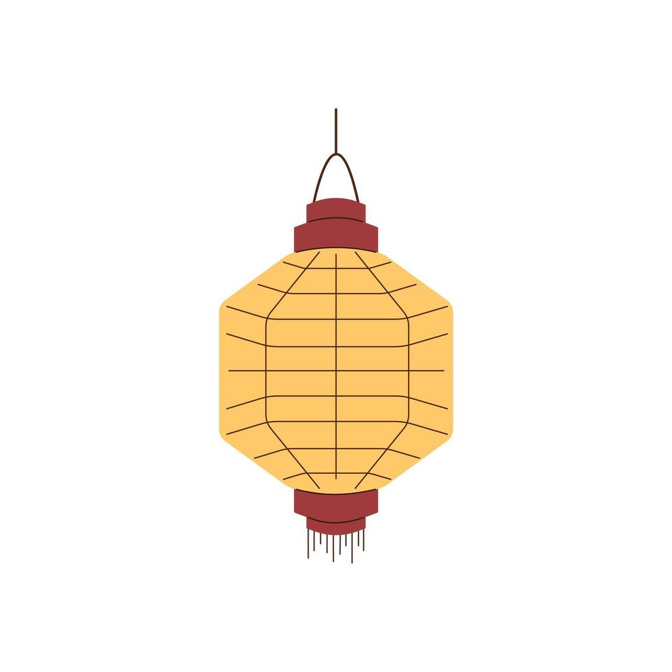 Traditional Chinese lantern design for Festival in flat style. Cultural art perfect for festive and Asian themed project. Isolated on a white background. vector
