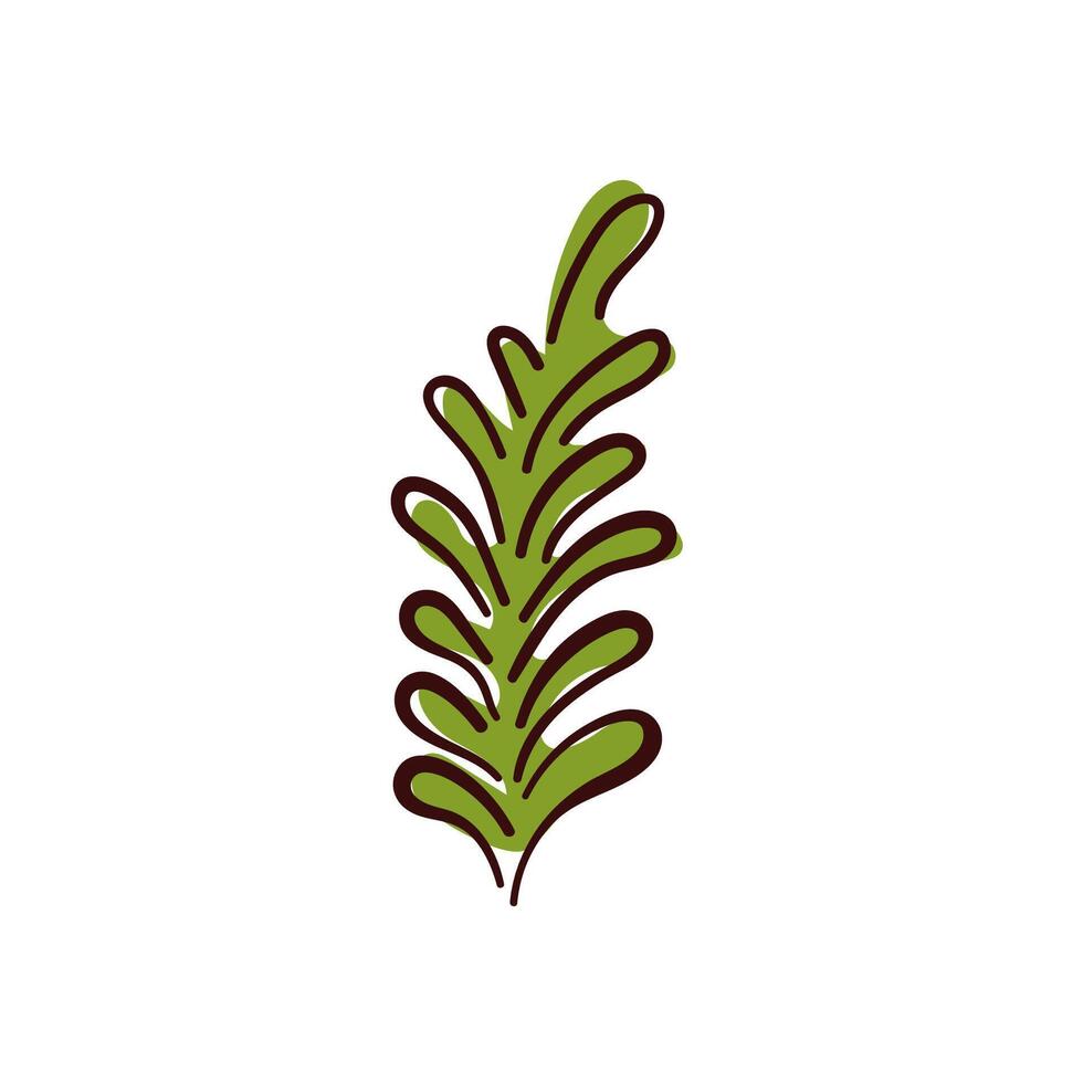 Fresh rosemary sprig in flat style. Perfect for cooking theme, herbal design and food related projects. Isolated on a white background. vector